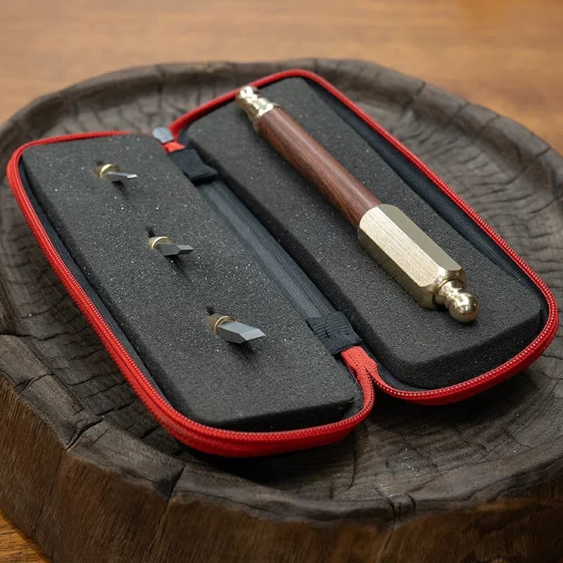 Set di scalpelli per intaglio della pietra Guarnizione in acciaio al tungsteno Scalpelli per intaglio in rame Coltello per carpenteria Strumenti per taglierina per intaglio con sigillo in pietra rimovibile