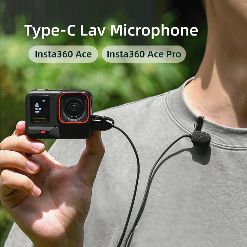 Microphone Lavalier Microphone for Insta360 ACE PRO 2 ace pro Action Camera without need for Action Camera microphone adapter accessory to reduce noise