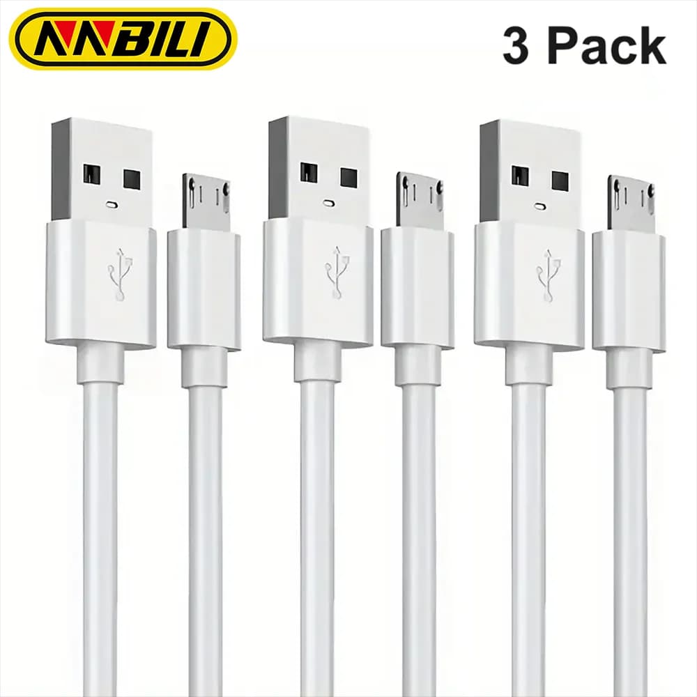 NNBILI 3PCS Cavo Micro USB 2.4A Cavo di Ricarica Veloce Cavo Micro USB per Telefono Mobile per Xiaomi Samsung Andriod Cavo di Ricarica