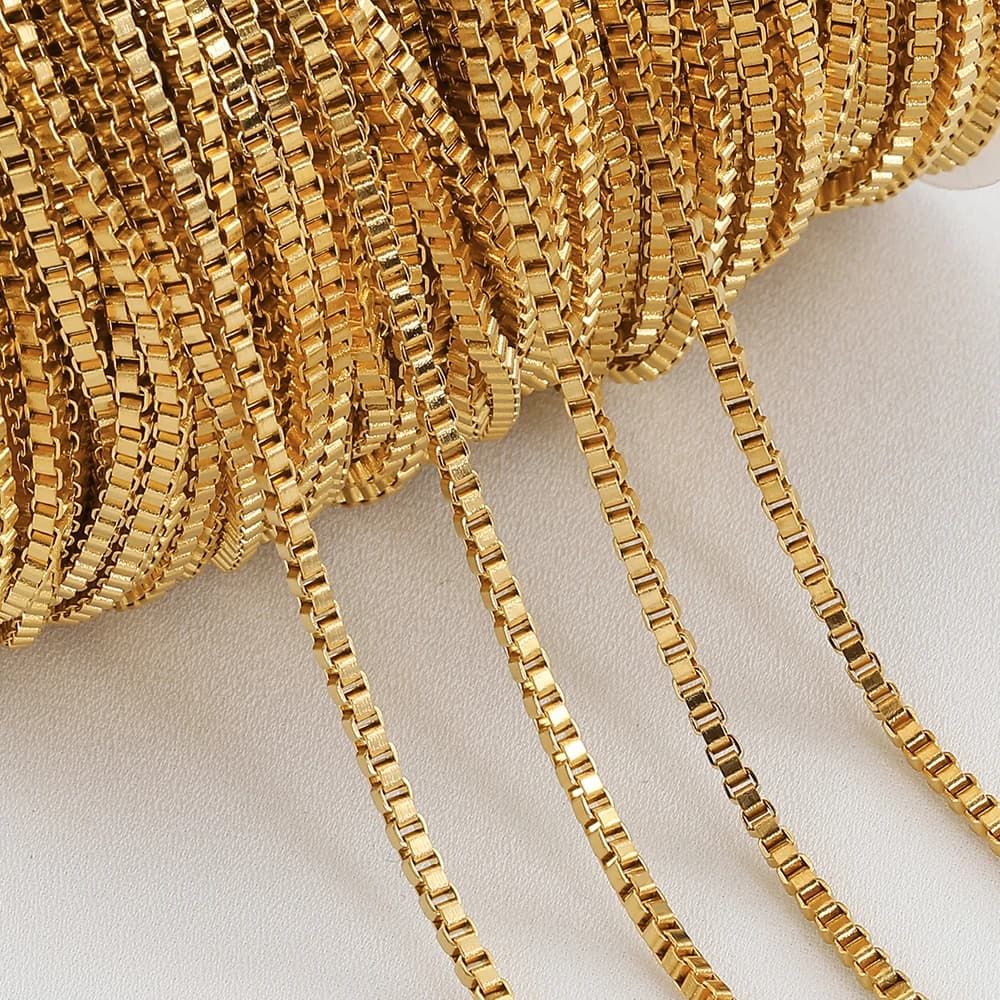 1 metro 2 metri in acciaio inossidabile 2mm catena rettangolare per collana fai da te braccialetto borsa catena abbigliamento creazione di gioielli forniture