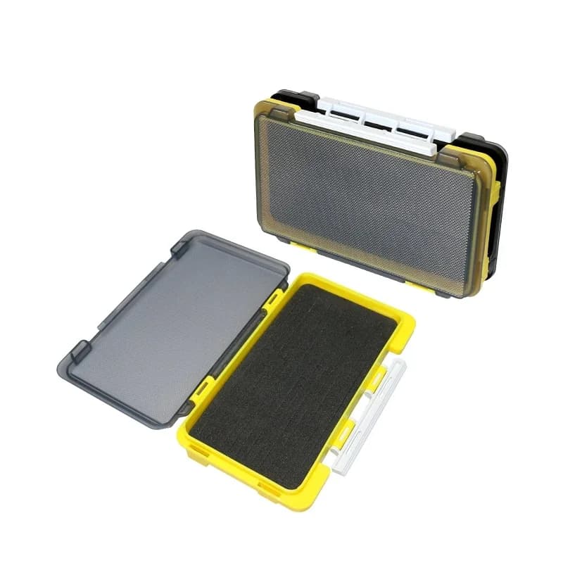 Nuova scatola da pesca in plastica portatile spugna pad esche a mosca scatole jig testa gancio organizzatore di immagazzinaggio spinner cucchiaio esca carpa cassetta degli attrezzi