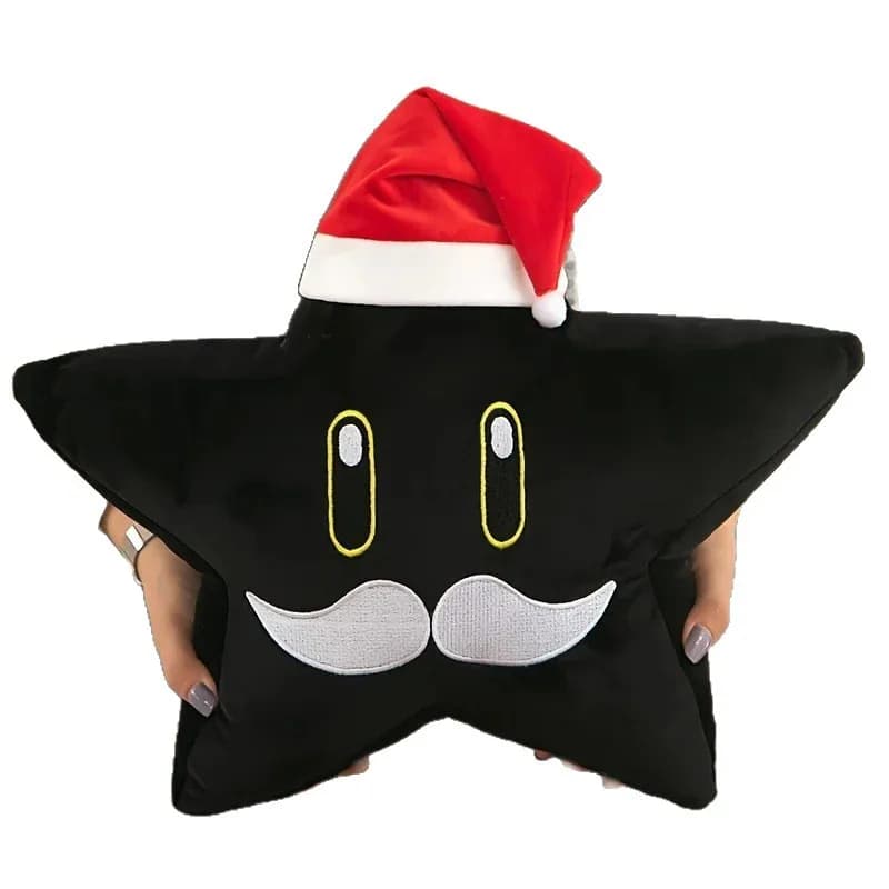 Peluche Cappello di Natale Stella a cinque punte per la decorazione domestica Cuscino giocattolo di peluche stella regalo di Natale