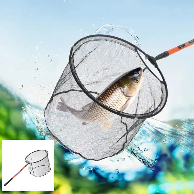 Asta per rete da pesca dura ultraleggera in carbonio leggero, asta per rete da pesca allungabile portatile, attrezzatura per attrezzi per pesci