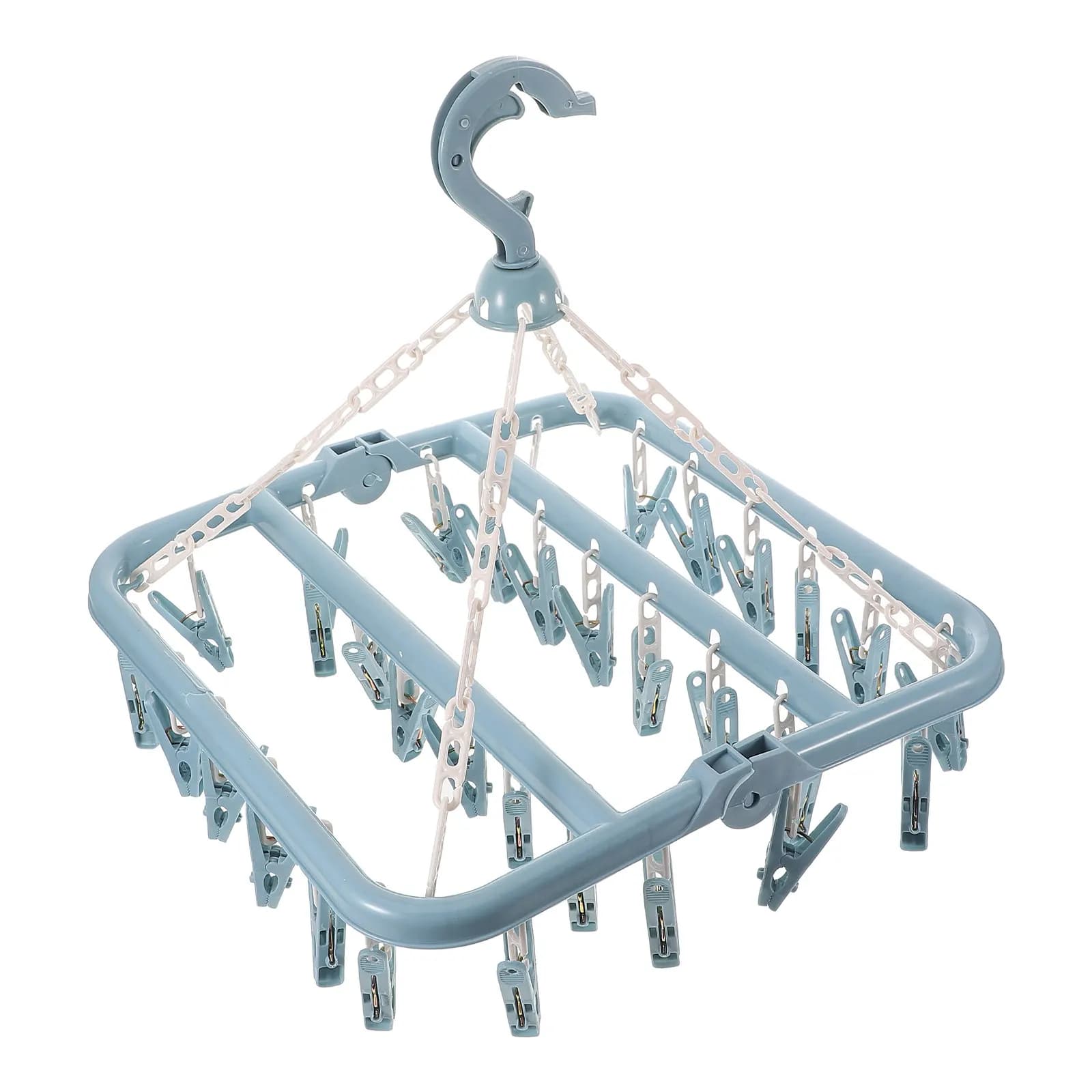 Set of 1 coat hanger in PP thickened with 12 clips, space-saving stretcher for socks, hats, pantyhose, for home and hotel