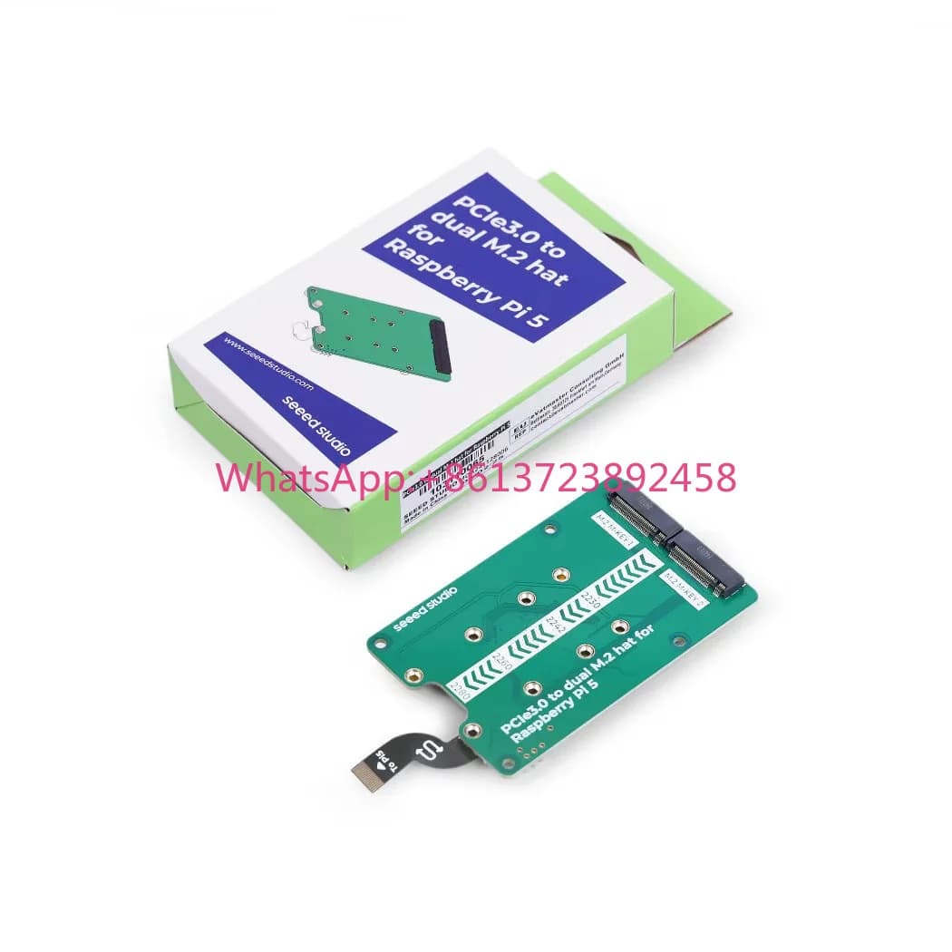 103110065 PCIe3.0 Switch to Dual M.2 Hat for Raspberry Pi 5 Support NVMe SSD Support Hailo8/8L Modules