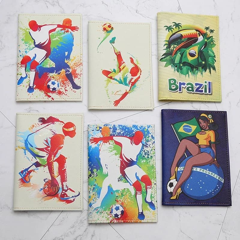 Basket Giocatori di calcio Modello Porta passaporto Portafoglio da viaggio Custodia protettiva per passaporto sportivo in pelle PU Cartoon
