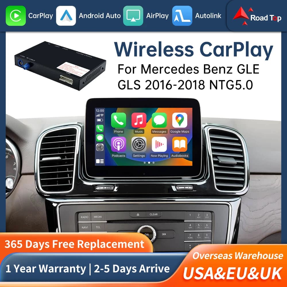 Decoder CarPlay Wireless RoadTop Android Auto per Mercedes Benz GLE GLS-NTG5.0 2016-2018 con Mirror Link AirPlay Car Play