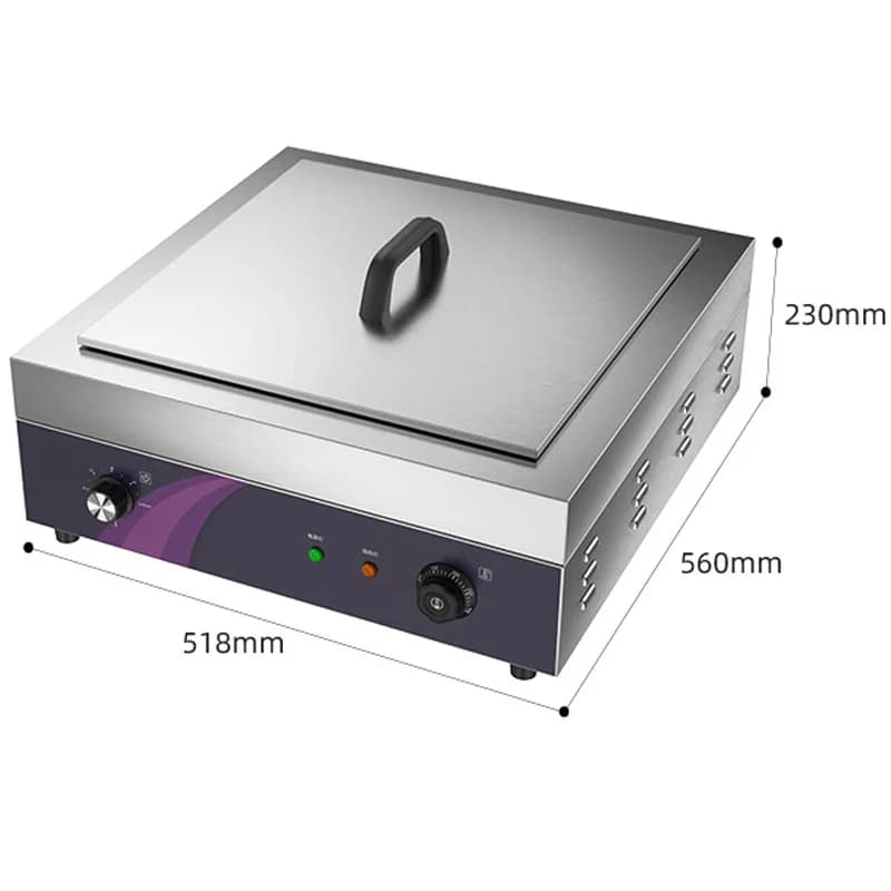 Pan-Fried Dumpling Griddle Self-Heating Frying Pan Ideal for Frying Steamed Buns and Dumplings Countertop Fryer with Temperature