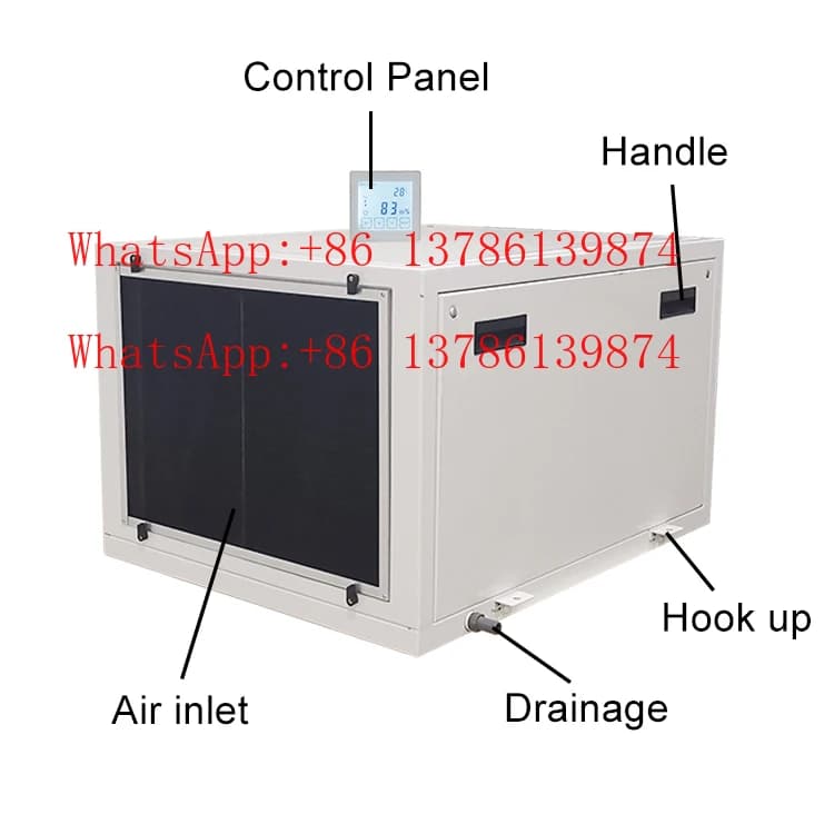 Deumidificatore Industriale a Soffitto 150L 320 Pinti per Serra e Stanza di Coltivazione
