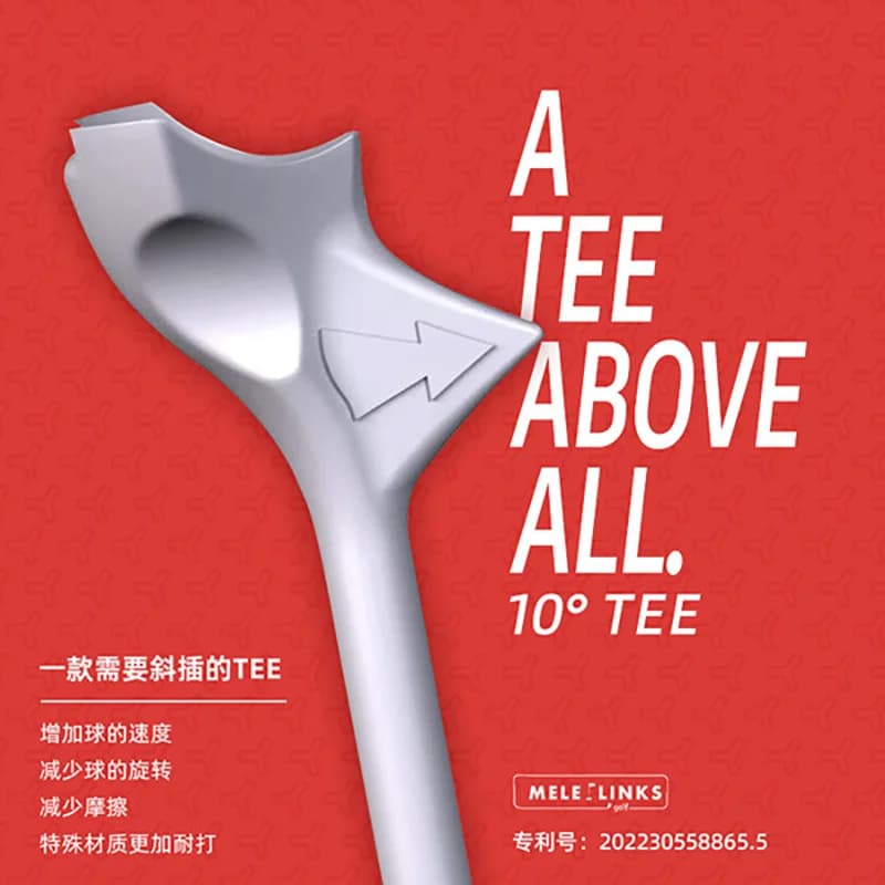 MELELINKS Golf T-shirt in plastica 10 ° Il supporto per palline da golf rombico con inserto diagonale aumenta la velocità della maglietta per palline da golf