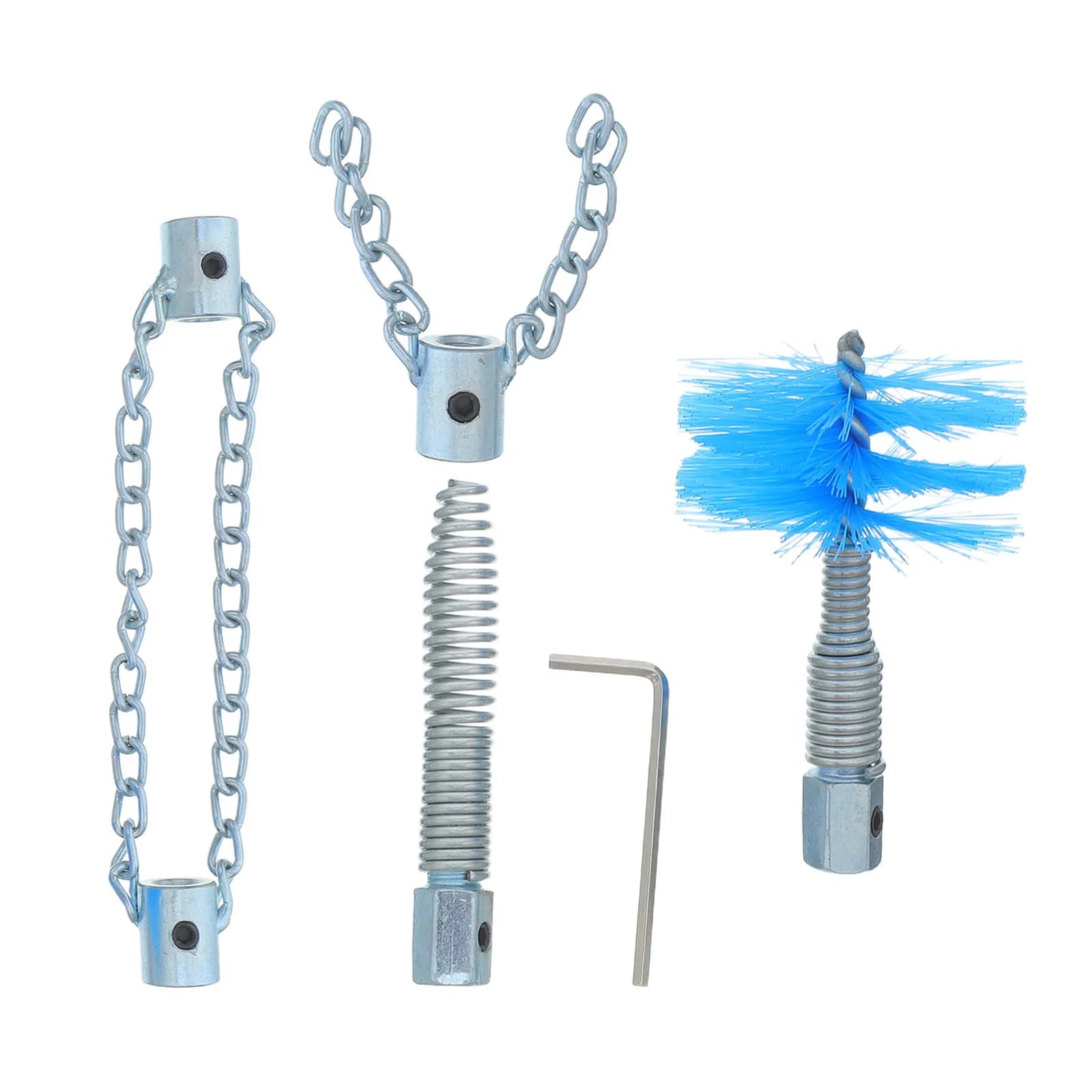 Set di strumenti per la pulizia degli scarichi con catena flessibile, attrezzi per la rimozione di intasamenti, catena per la disincrostazione delle fognature, accessori per la pulizia di tubi ostruiti