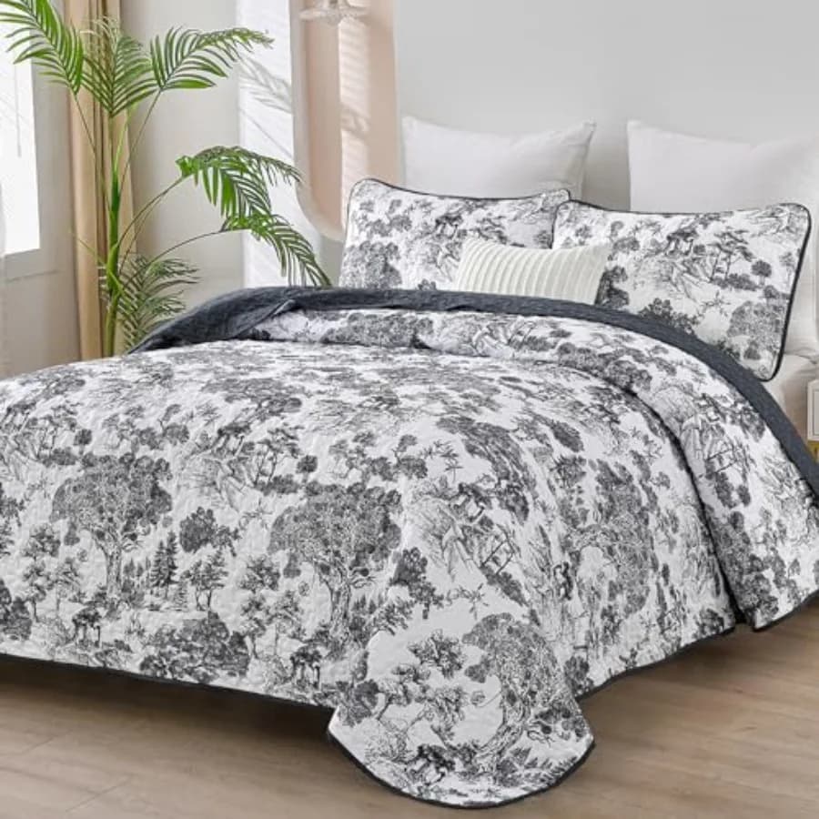 Set Copripiumino Botanico 3 Pezzi, Stampa Floreale e Vegetale, Set Biancheria da Letto Morbido e Leggero in Microfibra