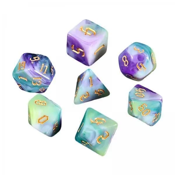 Set di Dadi Poliedrici in Acrilico con Texture Unica per Giochi da Tavolo e di Ruolo