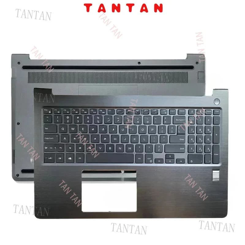 WYORESY Tastiera superiore per laptop Vostro 15 5000 5568 V5568 P62F, custodia poggiapolsi, guscio inferiore, copertura inferiore 0JD9FG NNN