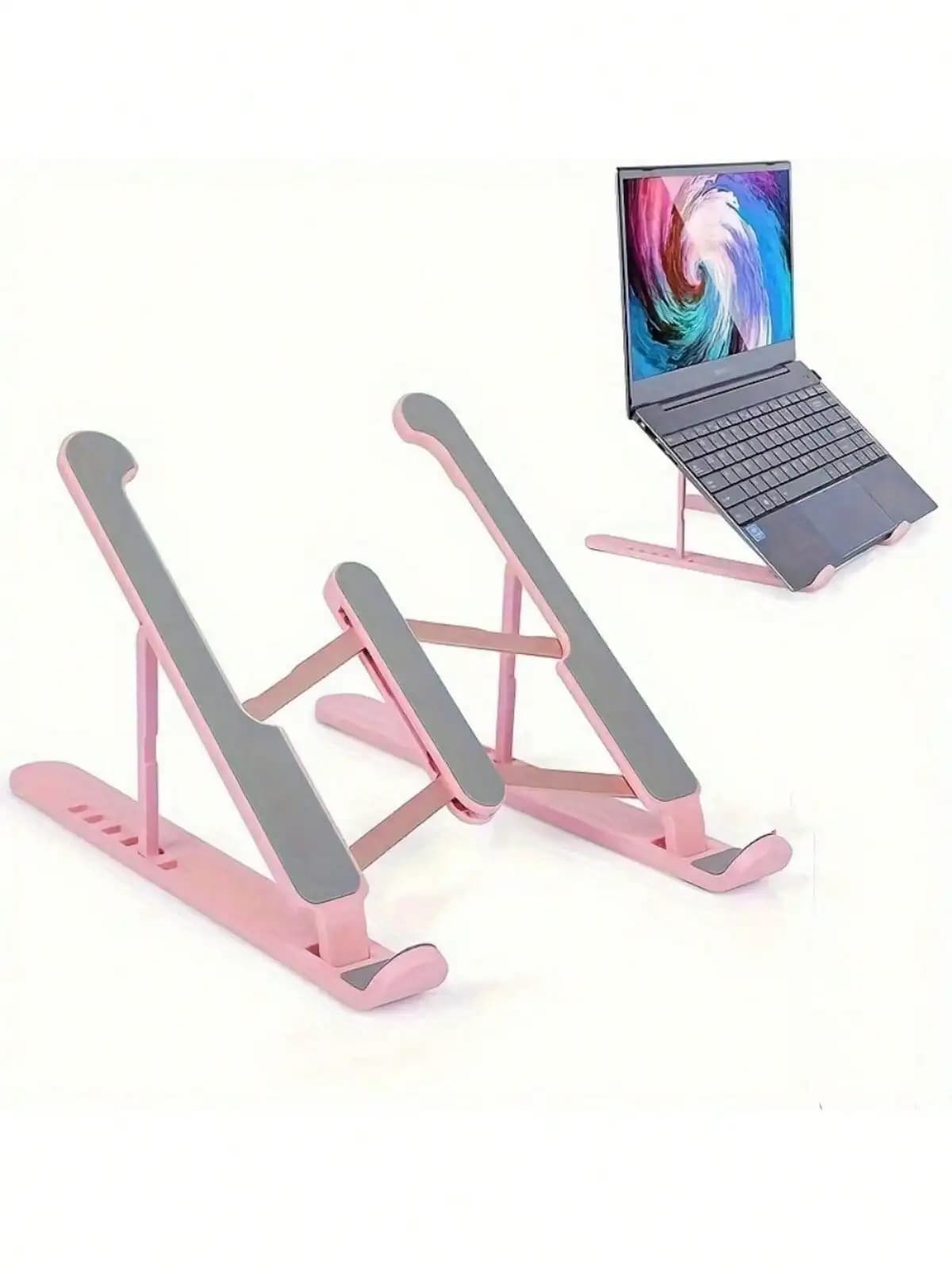 Supporto Pieghevole per Laptop, Rialzo Regolabile Rosa per Notebook, Supporto Ergonomico Portatile a 7 Livelli per Computer