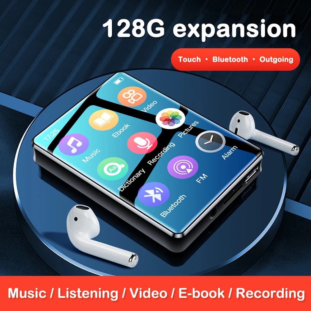 Mini MP3 music player without Bluetooth loss 5.0 Portable HiFi Audio with FM/eBook/recorder/video MP4 2.4 inch screen
