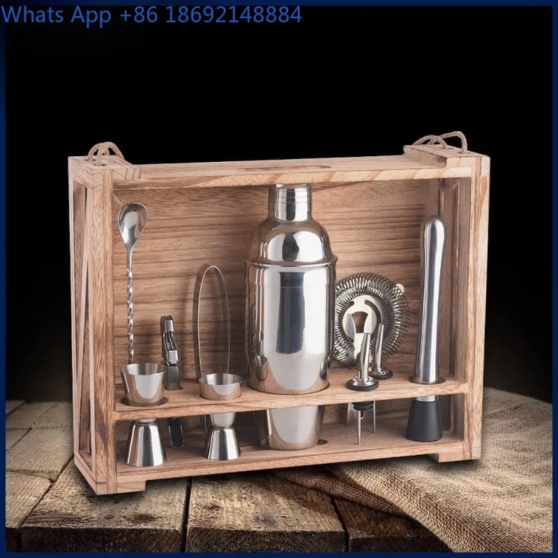 Scaffale per cocktail Shaker, set per miscelare cocktail, strumenti combinati, set per vino, confezione regalo