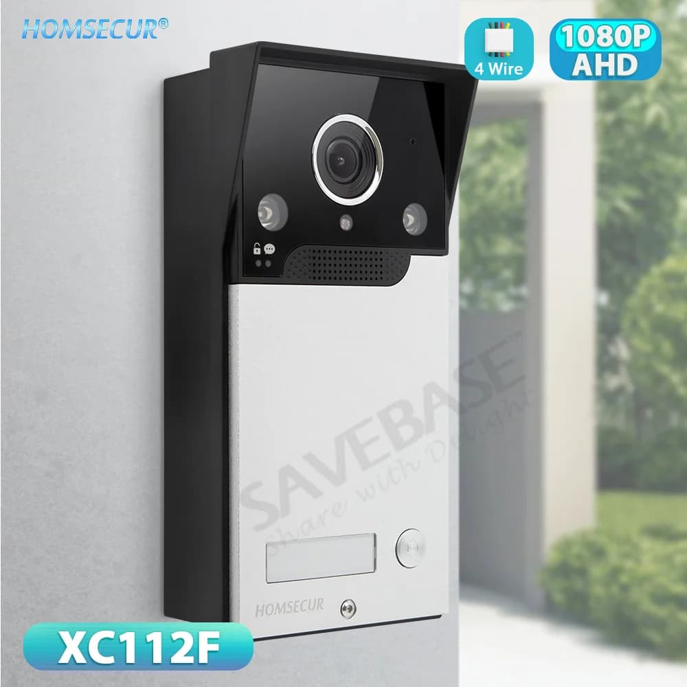 HOMSECUR Videocitofono da incasso XC112F – IP65 resistente alle intemperie per esterni, visione notturna HD 1080P, rilevamento del movimento