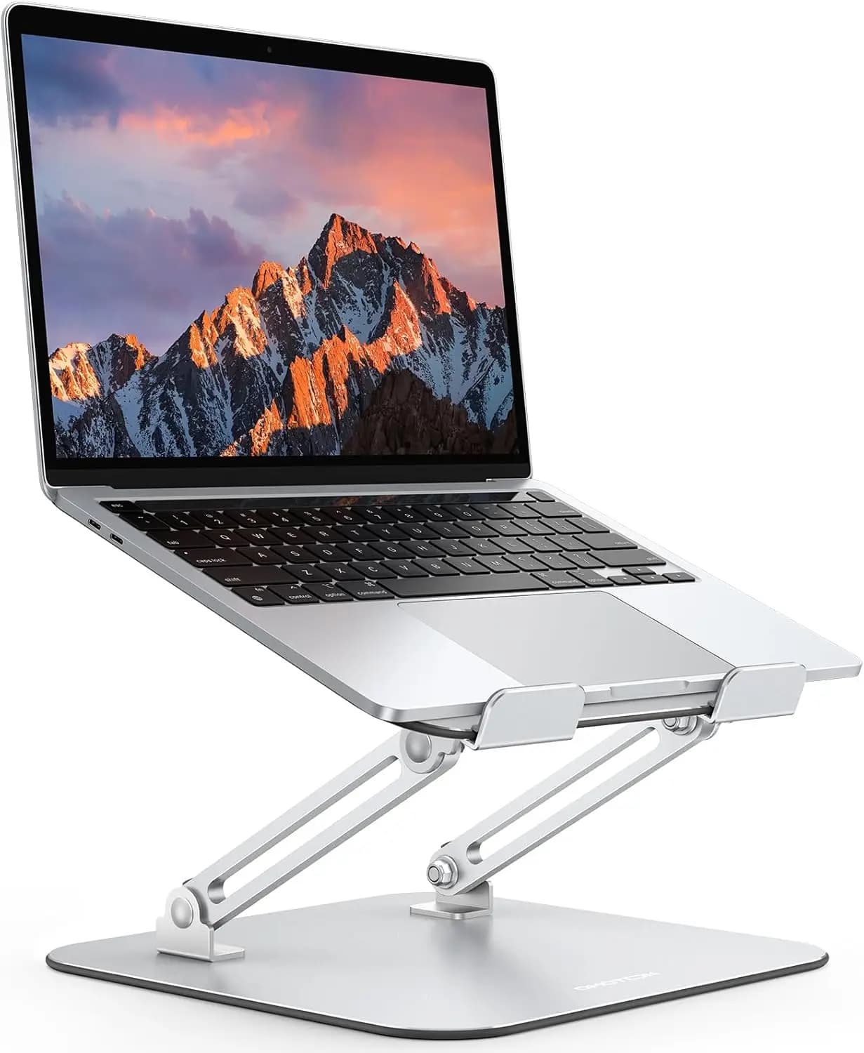 Supporto per Laptop Regolabile in Metallo con Funzione di Raffreddamento, Supporto Ergonomico per Tutti i Laptop da 10-17.2 Pollici, Argento