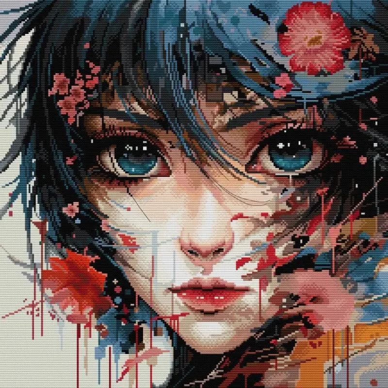 Modelli di personaggi anime Kit punto croce Aida 14CT 11CT 16CT Kit di ricamo in tessuto stampato su tela bianca Decorazioni per la camera dei bambini fai da te