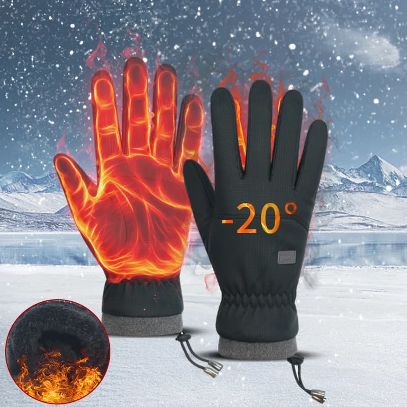 Guanti da sci neri antivento da uomo, guanti da snowboard caldi, bicicletta da uomo, motociclismo, inverno