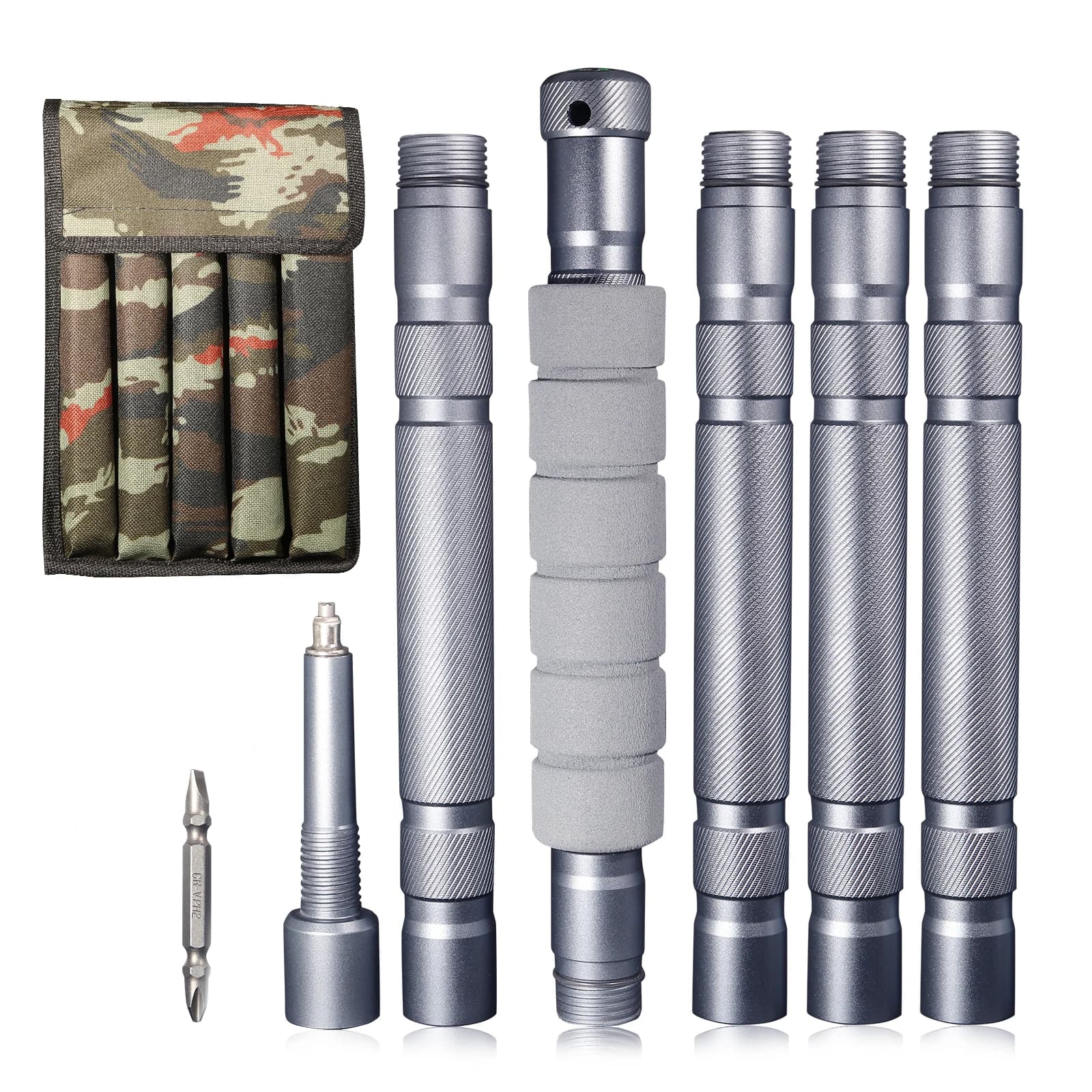 Multifunctional Trekking Poles Five Sections Of Aluminum Pole For Mountaineering Travel Climbing Hiking Pole Walking Sticks
