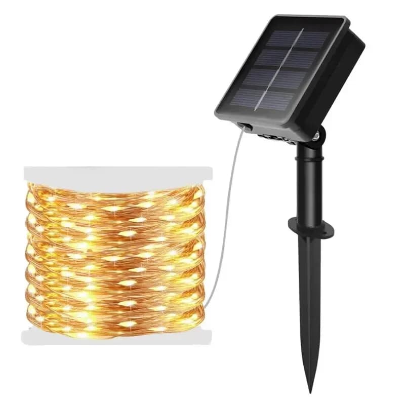 10m100LED Fata Solare Impermeabile Filo di Rame Luci Della Stringa Festa Di Natale Ghirlanda Lampada Ad Energia Solare per il Giardino Esterno di Nozze
