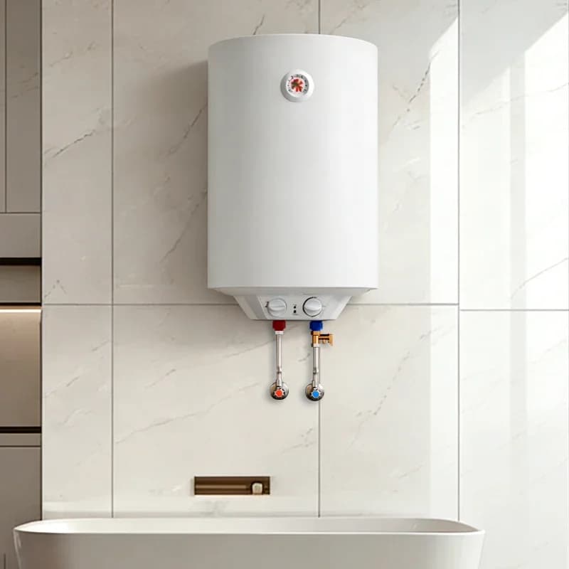 Scaldabagno elettrico commerciale con serbatoio in smalto e termometro, boiler per acqua calda