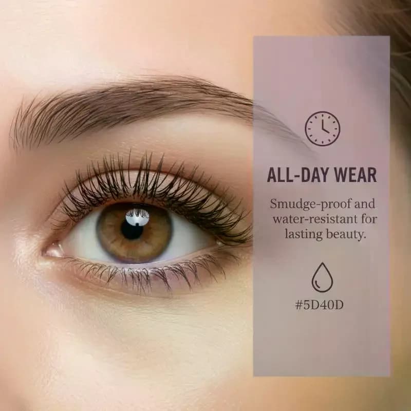 Mascara Nero Allungante Volumizzante Naturale per Ciglia Incurvate, Anti-sbavature, Impermeabile, Senza Grumi, Cura Delicata, 5ml