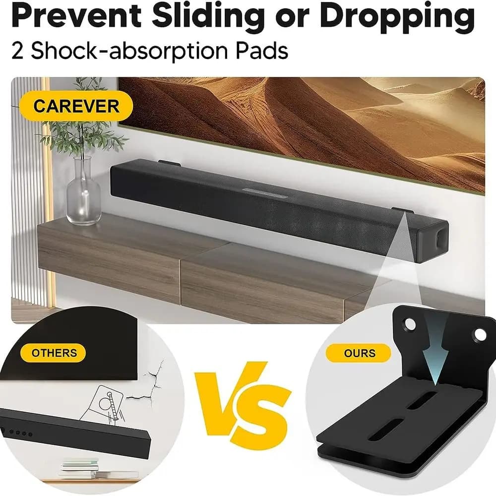 Supporti per Soundbar staffe a parete-supporto per mensola a parete antigoccia facile da installare, staffa di montaggio per altoparlante Soundbar universale