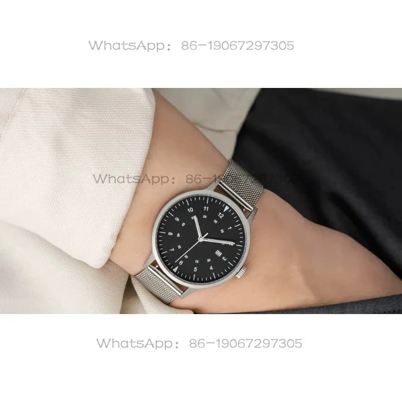 B70 steel belt luminous calendar men's and women's gift box simple stainless steel waterproof watch