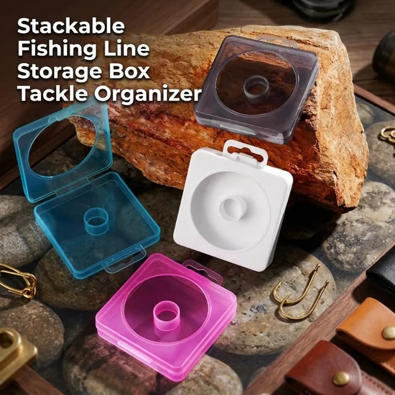 Scatola porta mulinelli da pesca, custodia impilabile vuota per organizer attrezzatura da pesca, porta filo base resistente