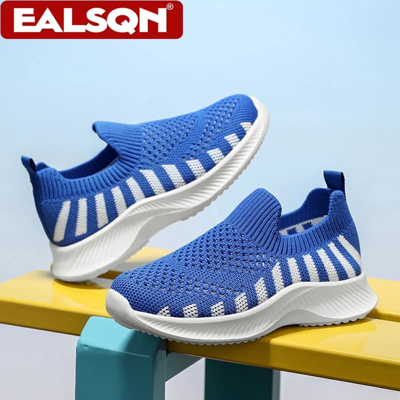 Scarpe estive per bambini, traspiranti, in rete, slip-on, piatte, leggere, casual, da corsa, per ragazzi e ragazze, per camminare comodamente all'aperto