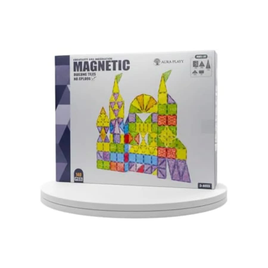Set di 140 Piastrelle Magnetiche, Gioco Creativo 3D STEM Multicolore con Forte Magnetismo e Materiale ABS Sicuro