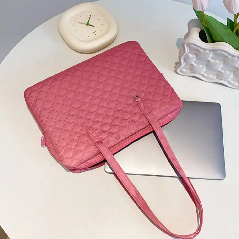 11/14Inch Laptop Shoulder Bag Handbag Simple Solid Computer Storage Bag Large Capacity Waterproof Business Briefcase Bag Travel