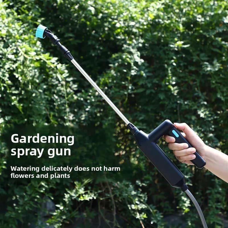 Spruzzatore Elettrico per Piante, Spruzzatore da Giardino con Tubo da 8M, 5M, 3M, 3 Ugelli, Bacchetta Irrigatrice Portatile a Batteria per Giardino, Prato, Erbacce e Piante