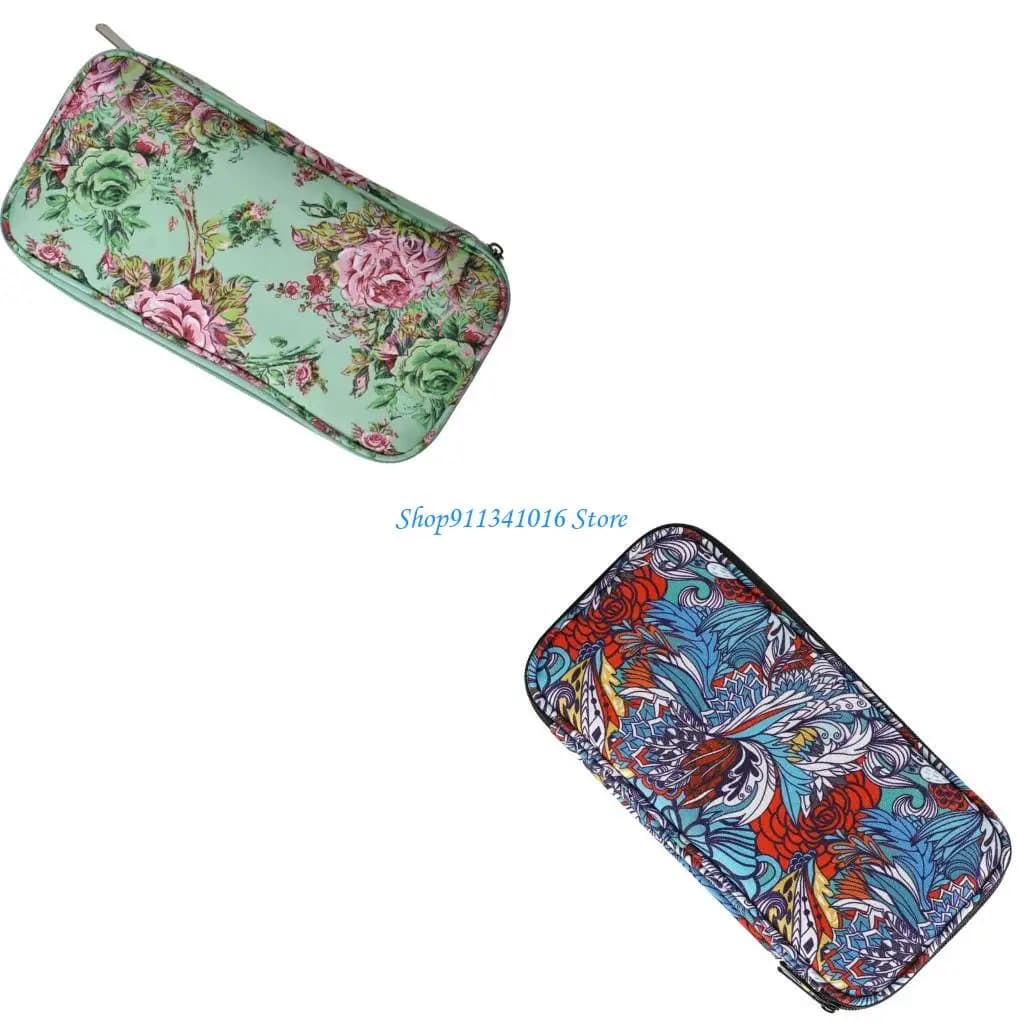 Elegante borsa porta da maglia con ampie chiusure interne in tessuto Oxford con cerniere per uncinetto e attrezzi da