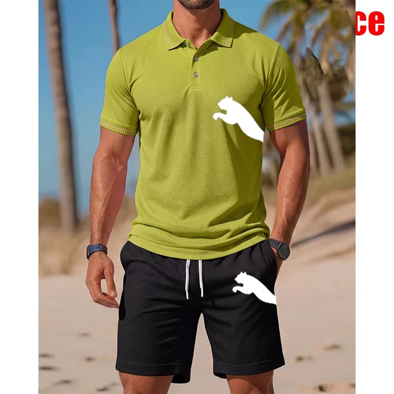 Completo Sportivo da Uomo Casual con Polo a Maniche Corte e Pantaloncini - Set Due Pezzi alla Moda 2026 - Offerta Imperdibile