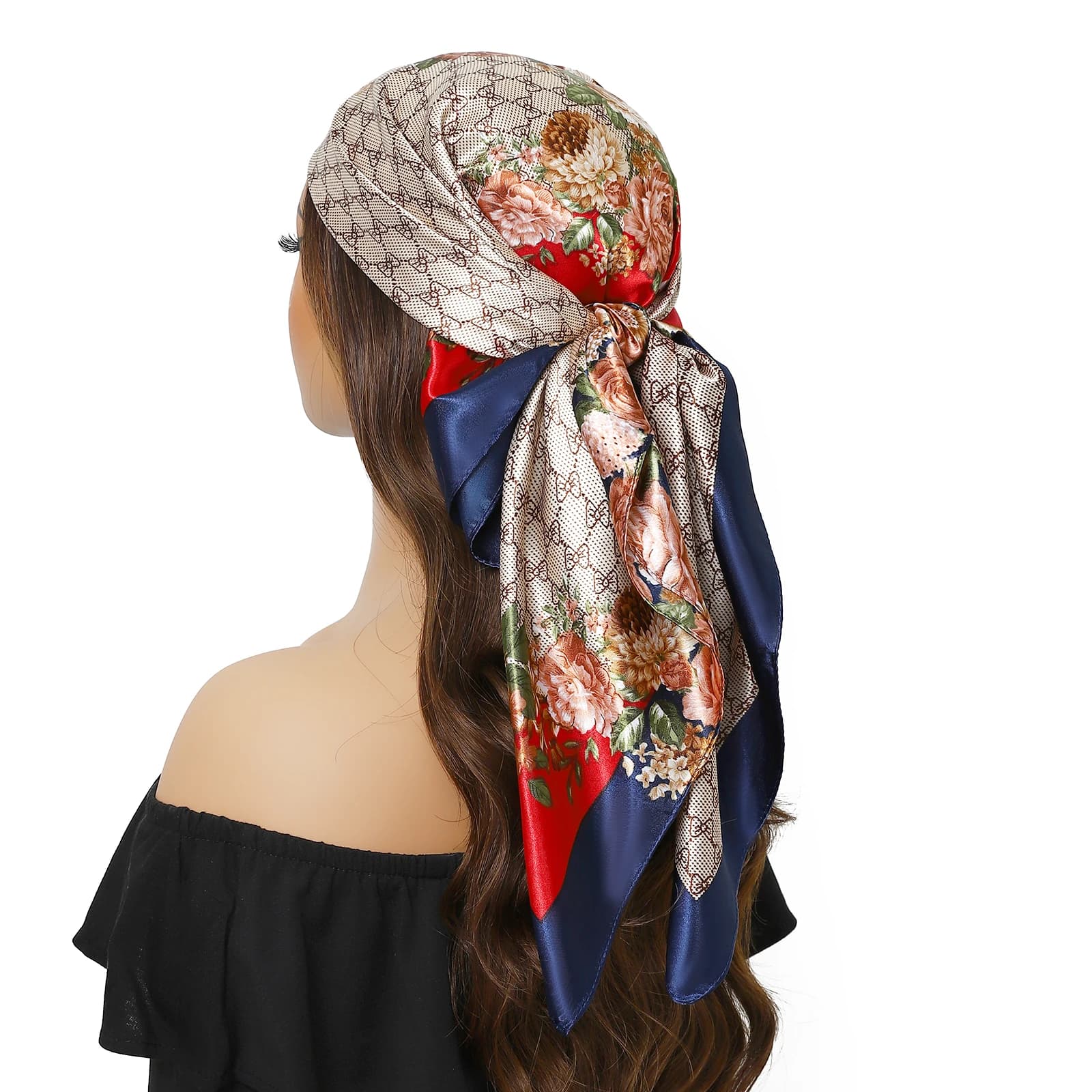 Luxury Brand 90 x90cm silk scarf summer square fashion scarf satin scarf women's head bandanna foulard pareo marmitta