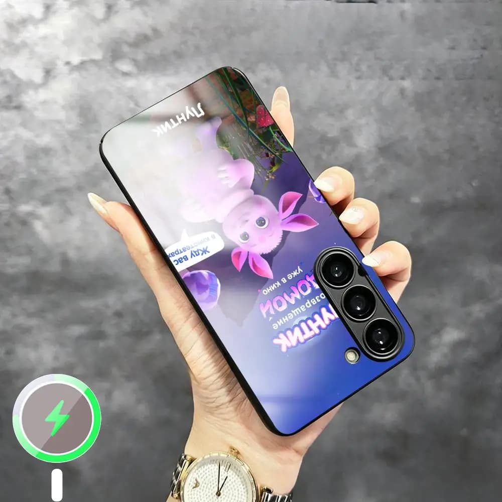 Moonzy cute cartoon Luntik Phone Case For Samsung S26 S25 S24 S23 S22 S21 Plus Ultra Fold A Glass Magnetic Case