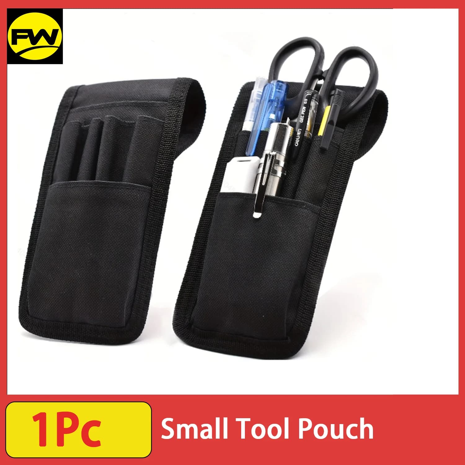 Small Tool Pouch, Tool Belt Pouches, Electrician Tool Pouch, Mini Organizer Pocket Attachment for Tool Belt, 5 Pockets