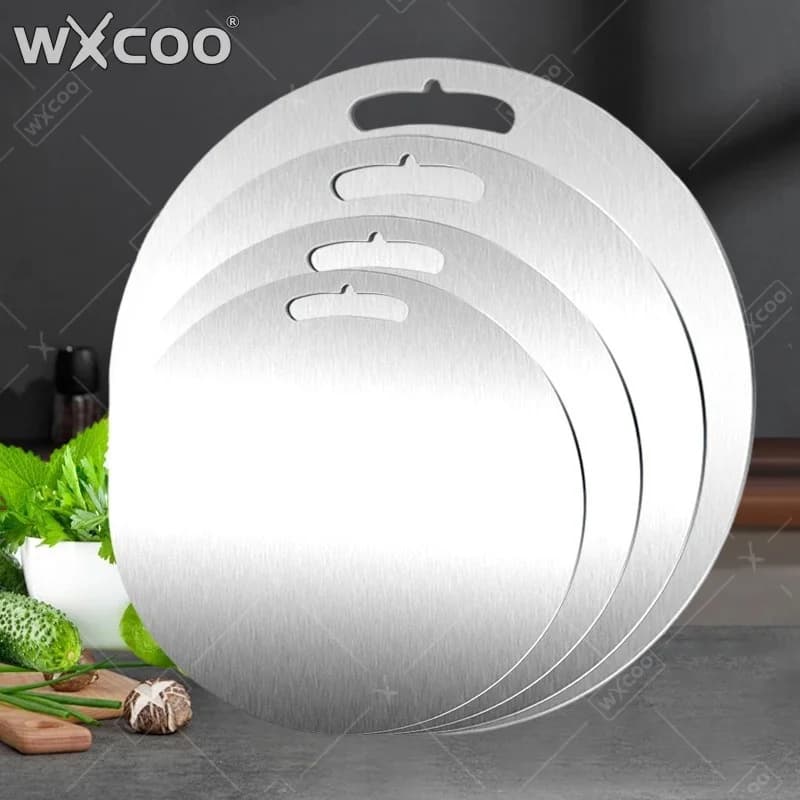 WXCOO Tagliere da Cucina Antibatterico in Acciaio Inox 304, Spesso e Bifacciale, per Alimenti