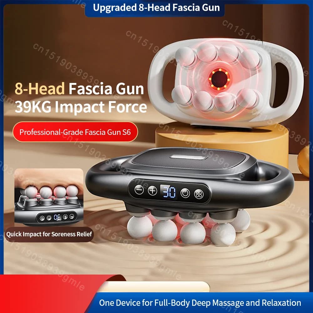 Gun band massager for deep muscle relaxation at eight heads waist back Masajeador massage gun high frequency vibration band
