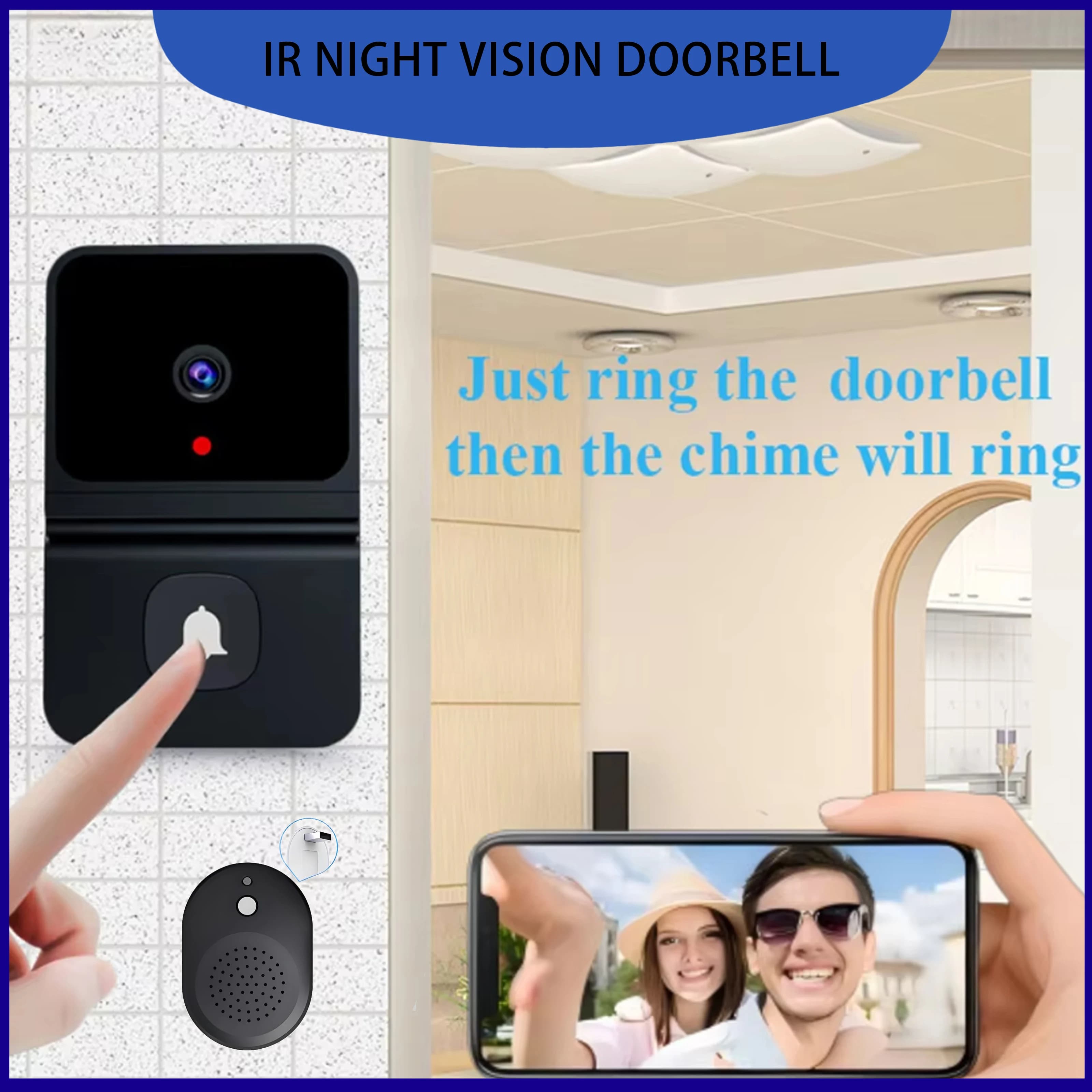 Campanello ad anello con telecamera Telecamera HD Wifi Conversazione bidirezionale Citofono wireless esterno Video Eye Campanelli Campanello per porta di sicurezza intelligente