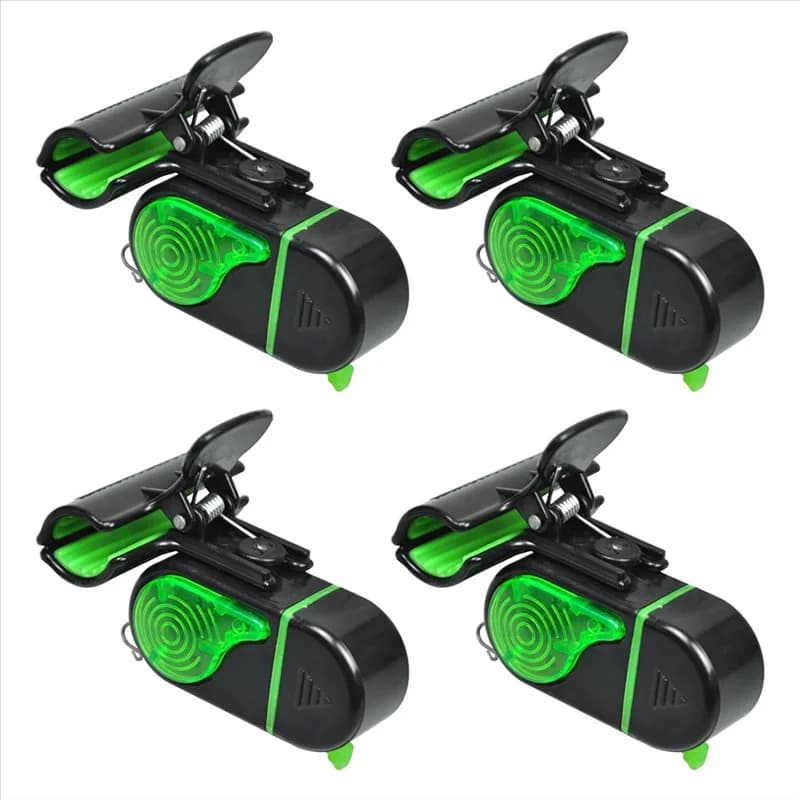 [NUOVO!ABKG】 Avvisatori acustici per la pesca, sensibili ai segnali di abboccata, 4 pezzi con luce LED - Campanelli elettronici per canne da pesca, suono forte da 80 dB e luce lampeggiante