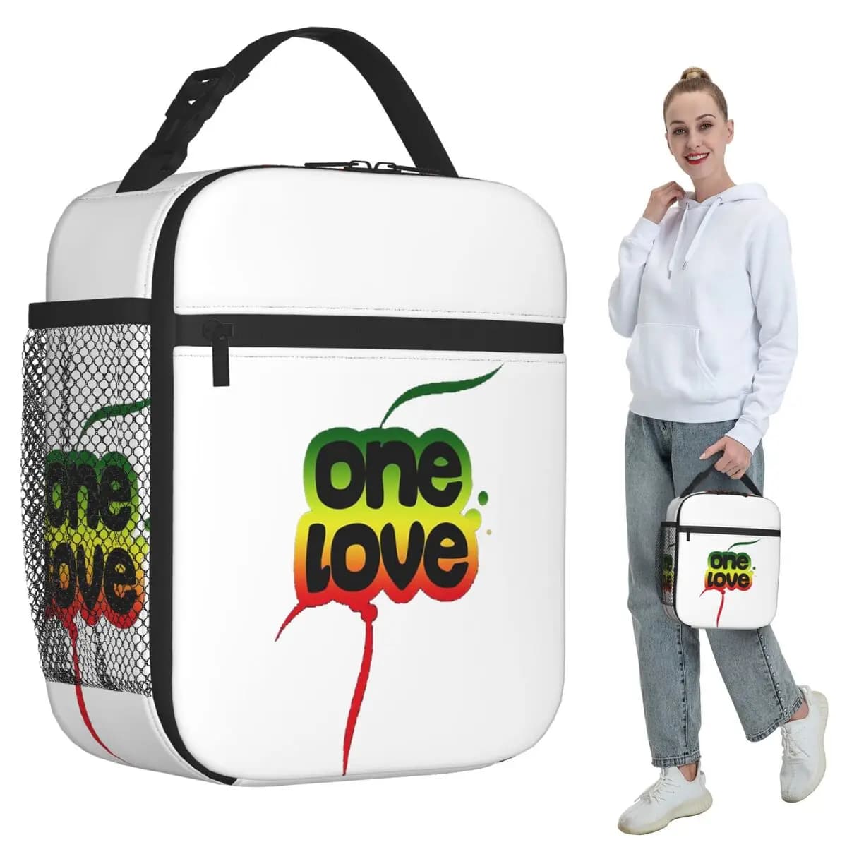 Bob Marley One Love Insulated Lunch Bag for Women Office Cooler Thermal Food Box Tote Leakproof Lunch Boxes Container