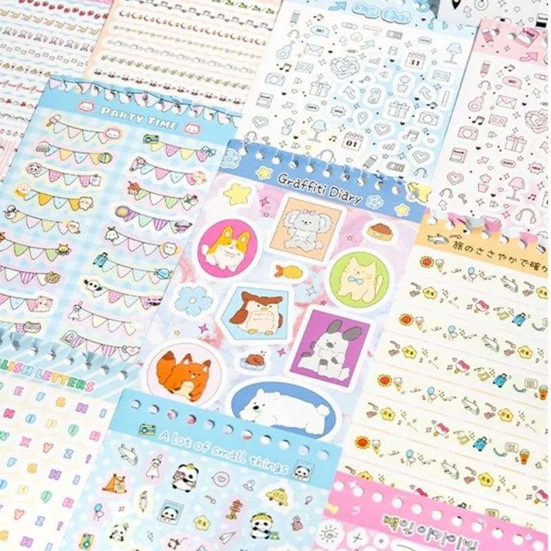 Adesione decorativa dei cartoni animati per il planner album schede scrapbooking.
