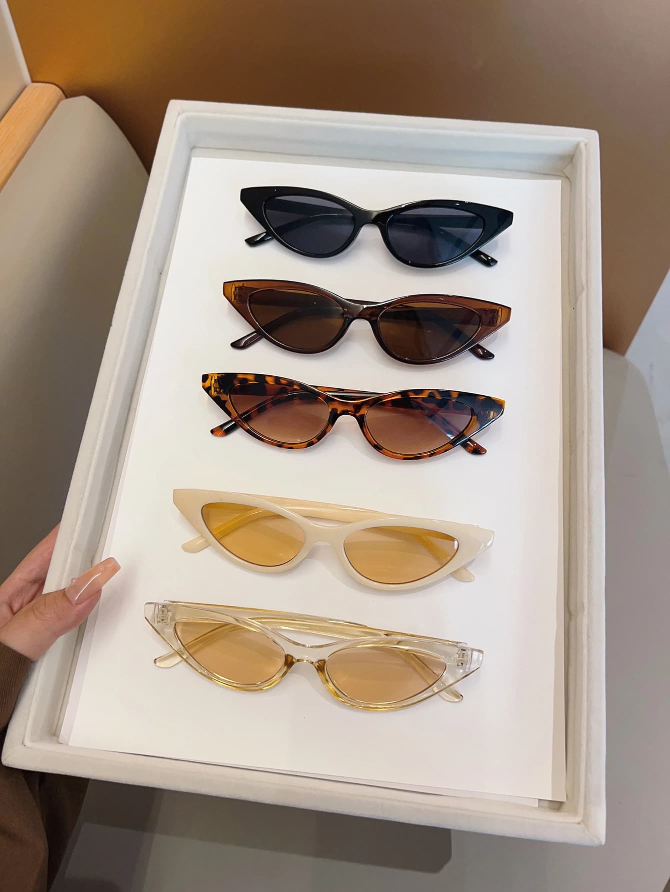 Set di occhiali misti Cat-Eye alla moda da 5 pezzi, occhiali alla moda per uomini e donne, ideali per regali