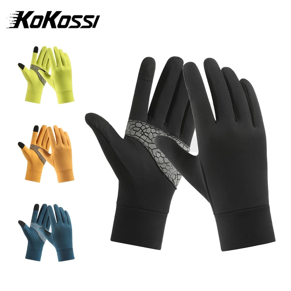 KoKossi Outdoor Winter Cycling Gloves Thermal Wind Gym Fitness Sports Anti-slip Running Gloves for Men Woman