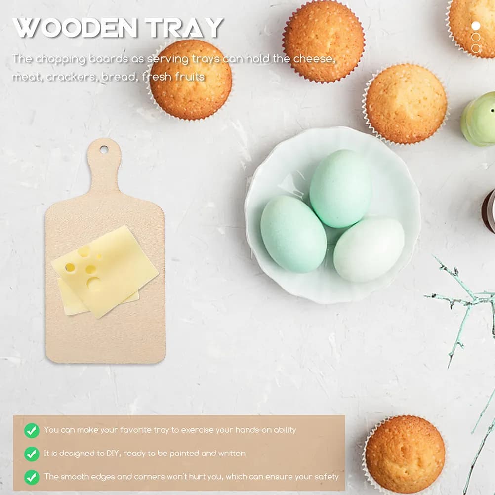 Set di 12 Mini Taglieri in Legno Non Trattato per Fai-da-Te, Graffiti Interattivi, Uso Domestico e Piccoli Taglieri per Salumi